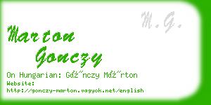 marton gonczy business card